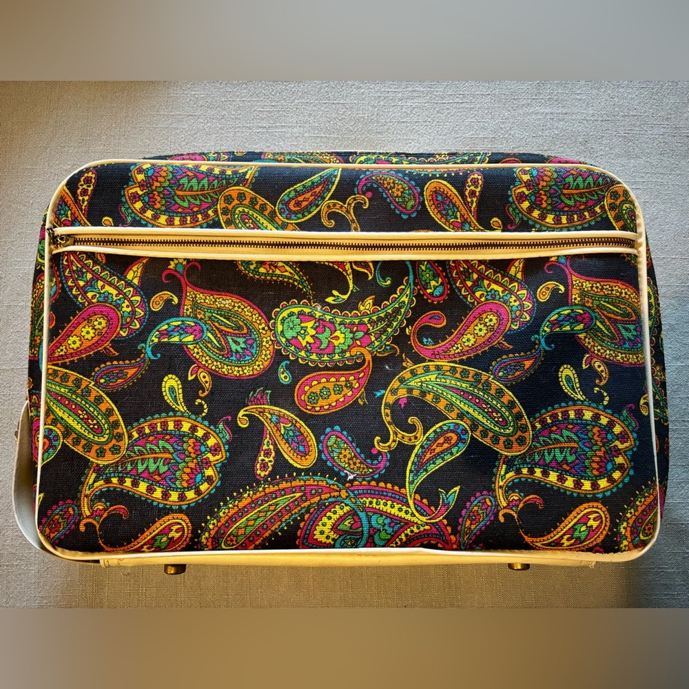 Vintage Paisley Print Briefcase